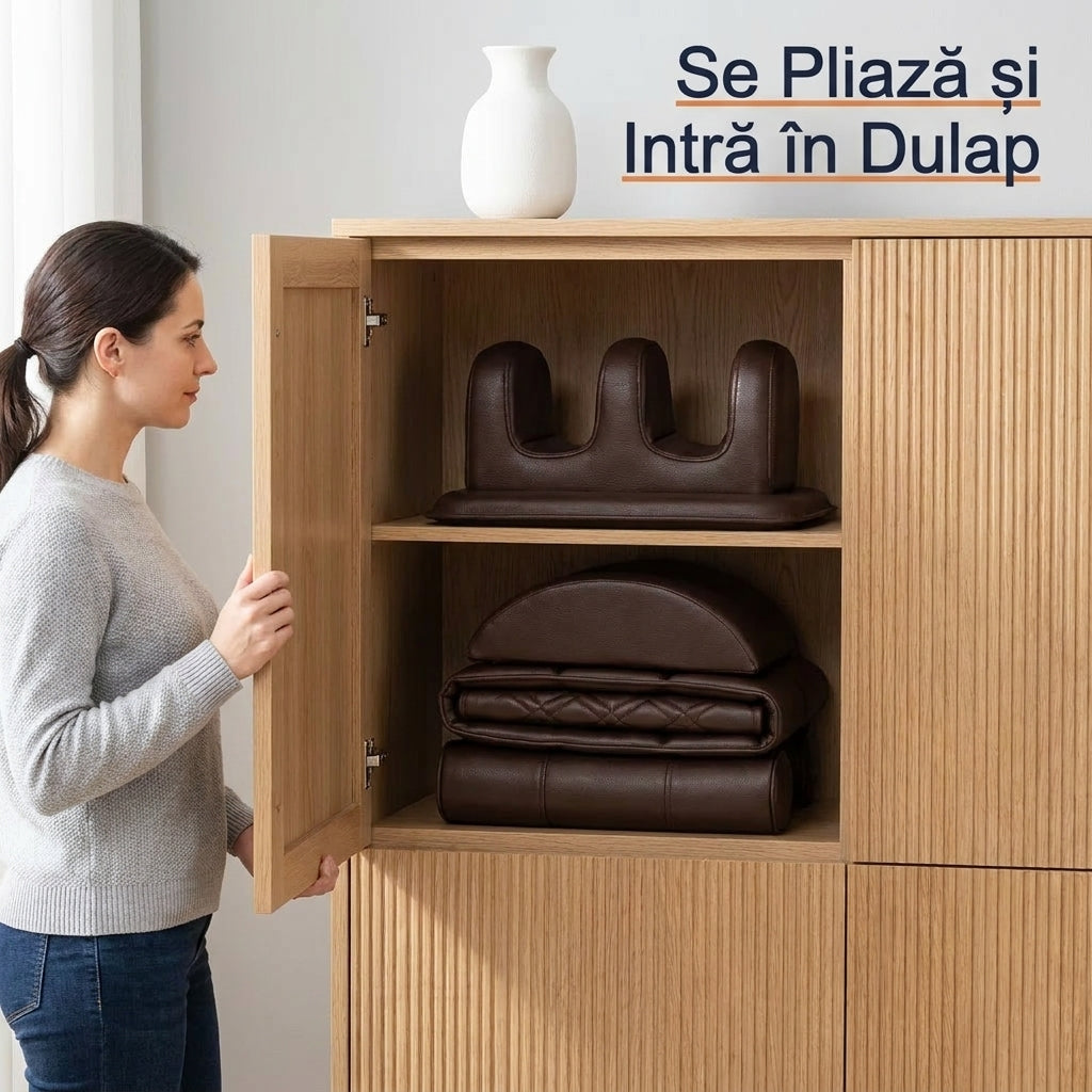 Saltea de Masaj Corp Întreg, Frământare Gât și Picioare, Încălzire, Tracțiune Lombară cu Aer