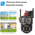 SET 3X Camere Triple Wi-Fi 6K 12MP, Audio bidirectional, AI Motion Detection, Night Vision, PTZ 355°/90°, IP66 Trendysale.ro