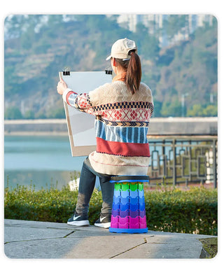 Scaun extensibil portabil cu pliere telescopica, pentru calatorii, camping si pescuit Trendysale.ro