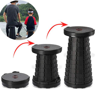 Scaun rotund portabil, retractabil, extensibil cu pliere telescopica pentru camping Trendysale.ro