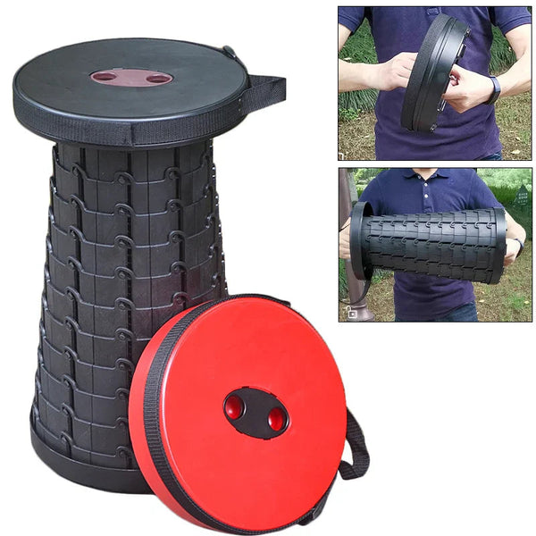 Scaun rotund portabil, retractabil, extensibil cu pliere telescopica pentru camping Trendysale.ro