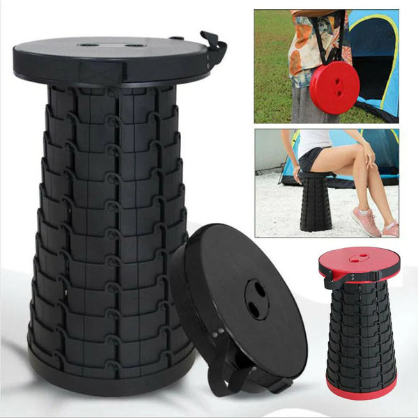 Scaun rotund portabil, retractabil, extensibil cu pliere telescopica pentru camping Trendysale.ro