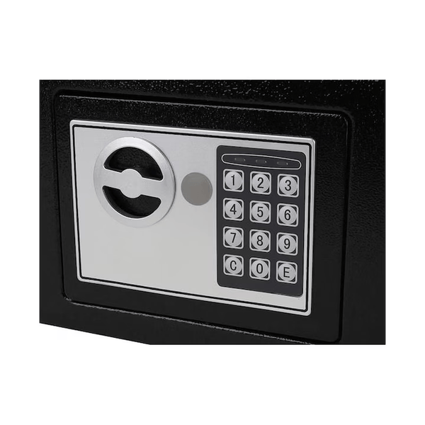 Seif metalic din otel cu inchidere electronica si cheie, 23 x 17 x 17 cm Trendysale.ro