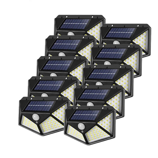Set 10 x Lampa 100 LED cu panou solar, senzor de miscare Trendysale.ro