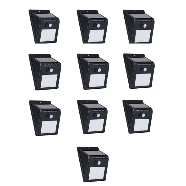 Set 10 x Lampi solare de perete cu iluminare continua si lumina 20 leduri Trendysale.ro