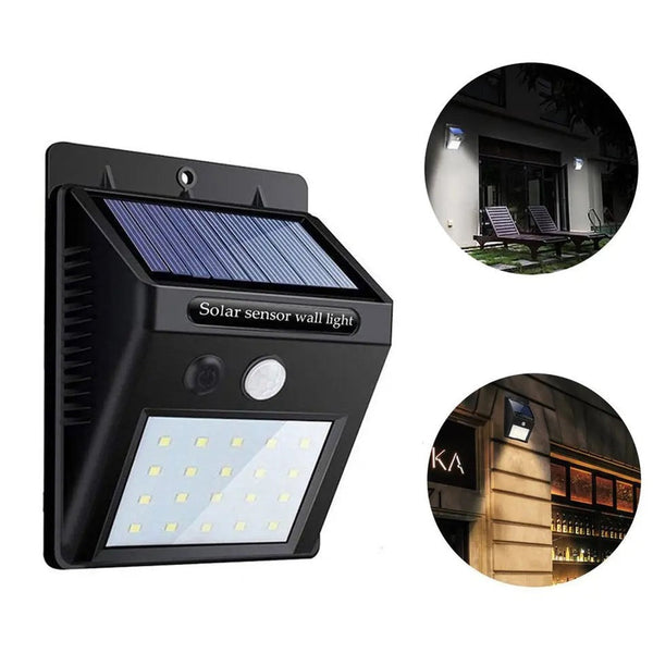 Set 10 x Lampi solare de perete cu iluminare continua si lumina 20 leduri Trendysale.ro