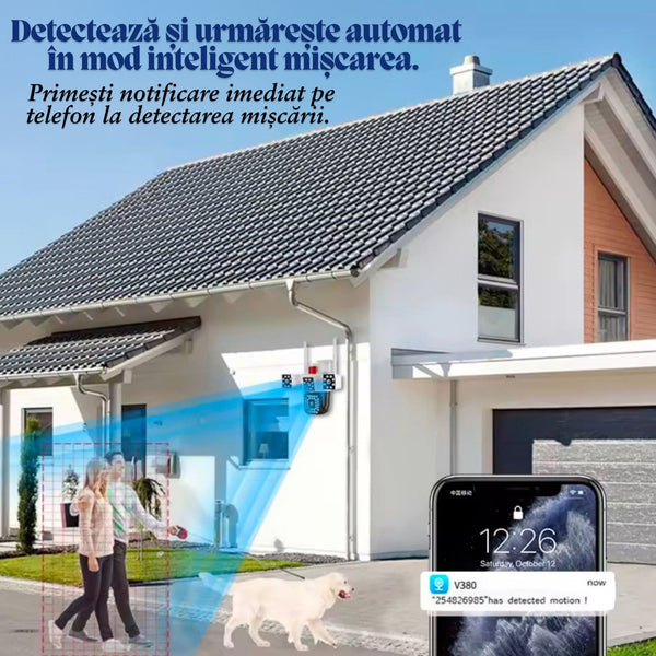 Set 2 Camere Supraveghere 4G Sentinel Pro, 2 in 1, Full HD, 360°, IP66 Trendysale.ro
