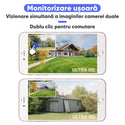 Set 2 Camere Supraveghere Dubla WiFi 6MP cu Panou Solar 8W, Baterie 8000mAh, Zoom 10X și Vedere Nocturnă Trendysale.ro
