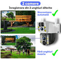 Set 2 Camere Supraveghere Dubla WiFi 6MP cu Panou Solar 8W, Baterie 8000mAh, Zoom 10X și Vedere Nocturnă Trendysale.ro