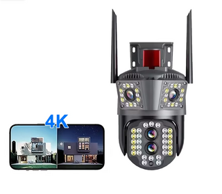 Set 2 Camere Supraveghere Tripla Exterior/Interior – 12MP, Zoom 5X, Rotire, Audio Trendysale.ro