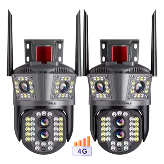 Set 2 Camere Supraveghere Tripla Exterior/Interior – 12MP, Zoom 5X, Rotire, Audio Trendysale.ro