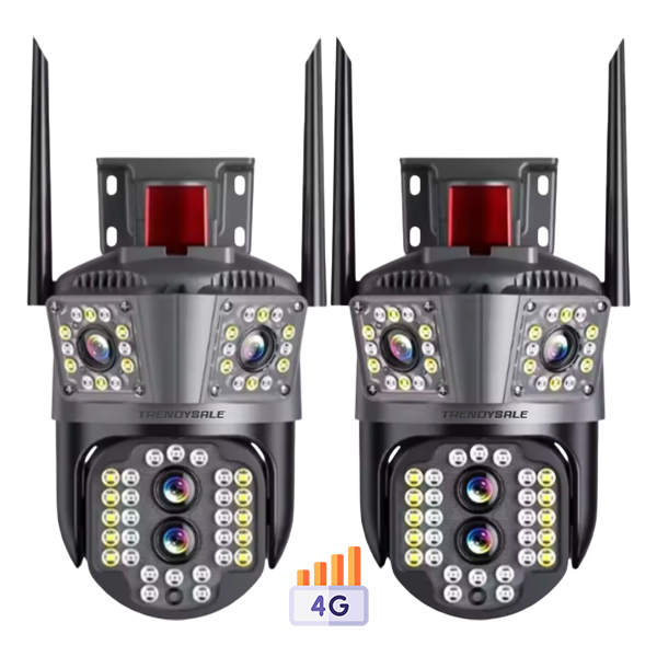 Set 2 Camere Supraveghere Tripla Exterior/Interior – 12MP, Zoom 5X, Rotire, Audio Trendysale.ro