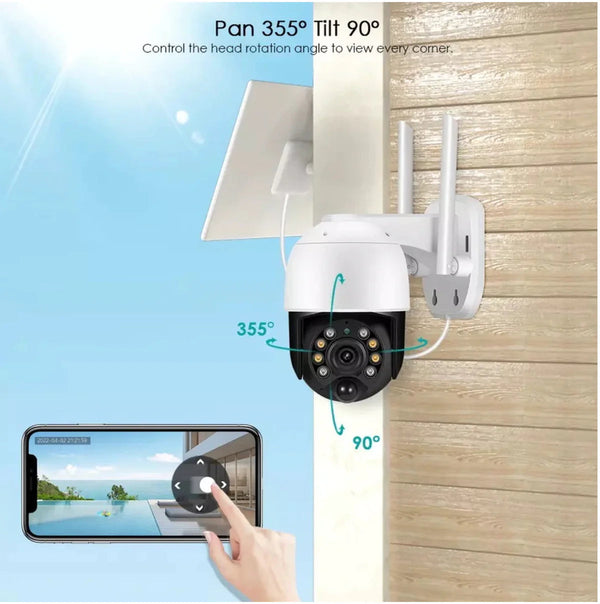 Set 2 Camere Supraveghere WiFI, RJ45, Panou Solar, 3MP, Securitate Smart cu Viziune Nocturnă Trendysale.ro