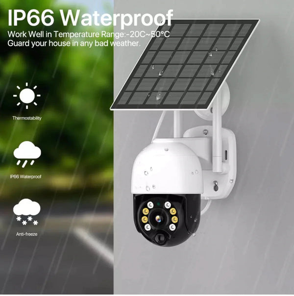 Set 2 Camere Supraveghere WiFI, RJ45, Panou Solar, 3MP, Securitate Smart cu Viziune Nocturnă Trendysale.ro
