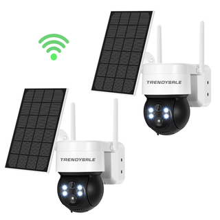 Set 2 Camere supraveghere WiFi, 5MP cu Panou Solar, Detecție PIR și Baterie 7500mAh Trendysale.ro