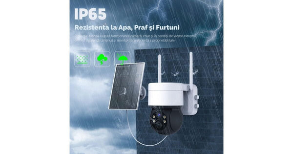 Set 2 Camere supraveghere WiFi, 5MP cu Panou Solar, Detecție PIR și Baterie 7500mAh Trendysale.ro