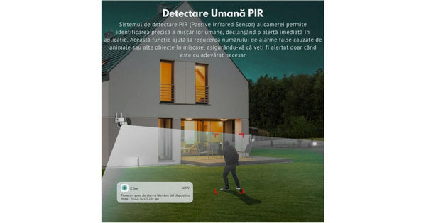 Set 2 Camere supraveghere WiFi, 5MP cu Panou Solar, Detecție PIR și Baterie 7500mAh Trendysale.ro