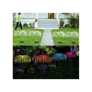 Set 2 Lămpi Solare Palmier cu Fibra Optică LED RGB, 54 cm, IP44 Trendysale.ro