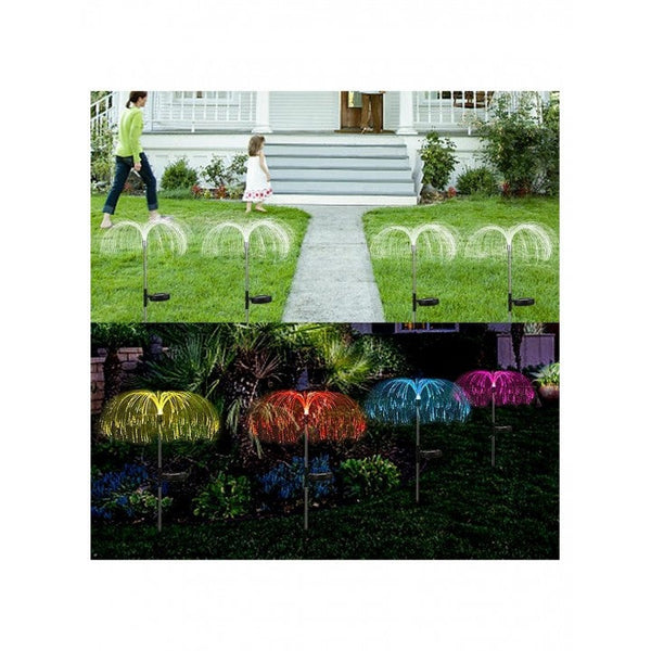 Set 2 Lămpi Solare Palmier cu Fibra Optică LED RGB, 54 cm, IP44 Trendysale.ro