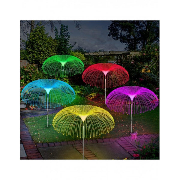 Set 2 Lămpi Solare Palmier cu Fibra Optică LED RGB, 54 cm, IP44 Trendysale.ro