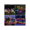 Set 2 Lămpi Solare Palmier cu Fibra Optică LED RGB, 54 cm, IP44 Trendysale.ro
