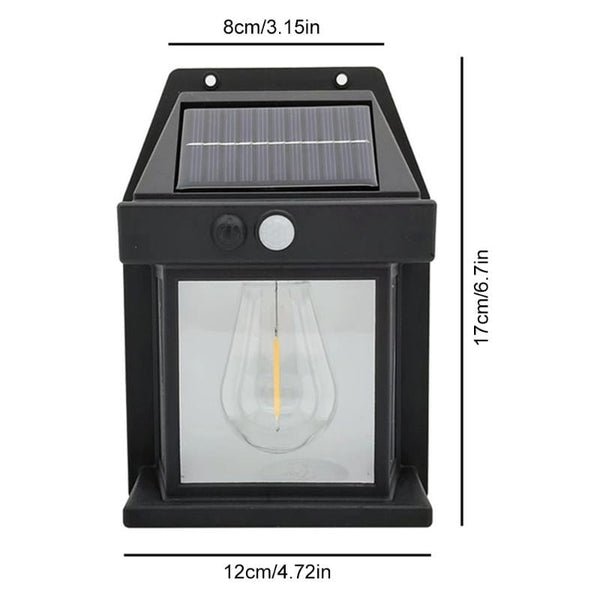 Set 2x Lămpi Solare de Perete Tip Bec Clasic cu Senzor de Mișcare Trendysale.ro