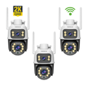 Set 3 Camere De Supraveghere Video Dubla,WiFi, 2x4 MP, 4X Zoom, Leduri Lumina, Senzor Miscare, 3x CardGB Trendysale.ro