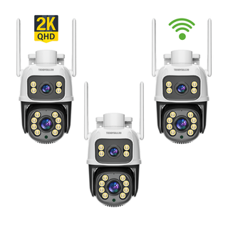 Set 3 Camere De Supraveghere Video Dubla,WiFi, 2x4 MP, 4X Zoom, Leduri Lumina, Senzor Miscare, 3x CardGB Trendysale.ro