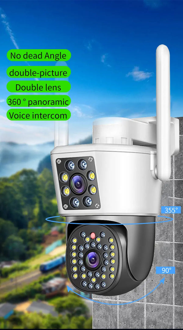 Set 3 Camere Duala WiFi Jortan 6MP, Full HD 4K, Alarma si Detectare Umana 3 Carduri 32G Trendysale.ro