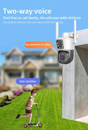 Set 3 Camere Duala WiFi Jortan 6MP, Full HD 4K, Alarma si Detectare Umana 3 Carduri 32G Trendysale.ro