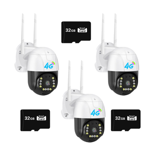 Set 3 Camere Securitate 4G si LAN Dasgut V380 Pro, 3.0MP, Panoramica, 220V + 3 carduri de memorie Trendysale.ro