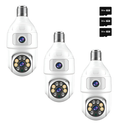 Set 3 Camere Smart Tip Bec WiFi – 4MP + 4MP, Supraveghere Panoramică cu Detecție Mișcare + 3 Carduri Trendysale.ro