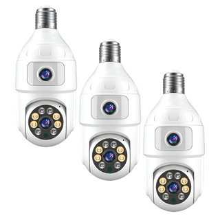 Set 3 Camere Smart Tip Bec WiFi – 4MP + 4MP, Supraveghere Panoramică cu Detecție Mișcare (Copy) Trendysale.ro