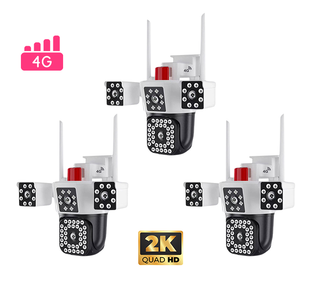 Set 3 Camere Supraveghere 4G Sentinel Pro, 2 in 1, Full HD, 360°, IP66 Trendysale.ro