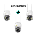 Set 3 Camere Supraveghere IP 360 WiFi, JT-8161QJ, Vizualizare Live Telefon, Viziune Nocturna Trendysale.ro