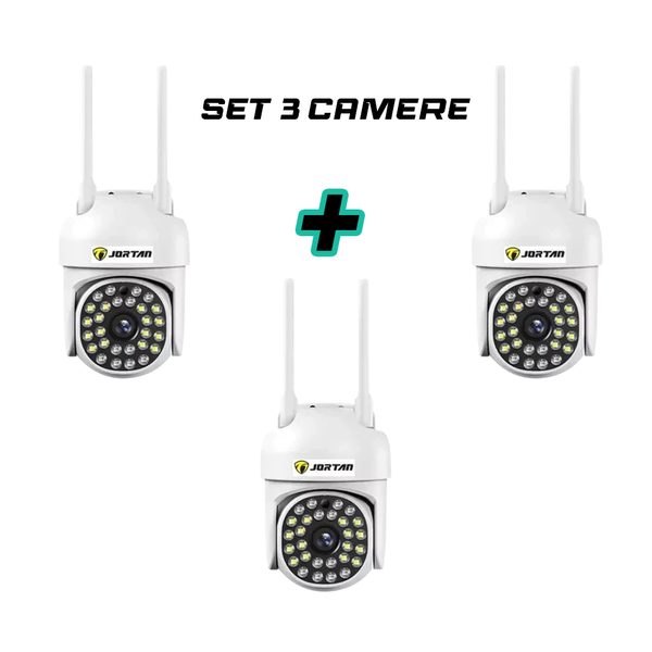 Set 3 Camere Supraveghere IP 360 WiFi, JT-8161QJ, Vizualizare Live Telefon, Viziune Nocturna Trendysale.ro