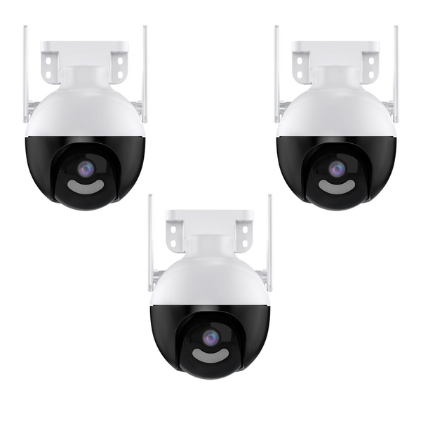 Set 3 Camere Supraveghere WiFi 5MP, PTZ 360°, Viziune Nocturnă Color, IP66 Trendysale.ro