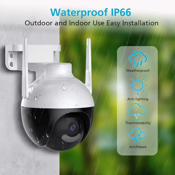 Set 3 Camere Supraveghere WiFi 5MP, PTZ 360°, Viziune Nocturnă Color, IP66 + 3 Card 32GB Trendysale.ro