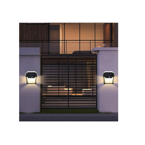 Set 3x Lampă Solară de Perete cu 2 Becuri Tip Clasic LED cu Senzor de Mișcare Trendysale.ro