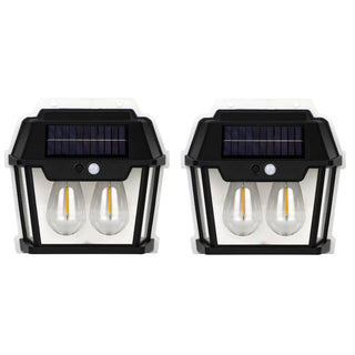 Set 3x Lampă Solară de Perete cu 2 Becuri Tip Clasic LED cu Senzor de Mișcare Trendysale.ro