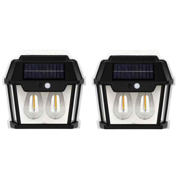 Set 3x Lampă Solară de Perete cu 2 Becuri Tip Clasic LED cu Senzor de Mișcare Trendysale.ro