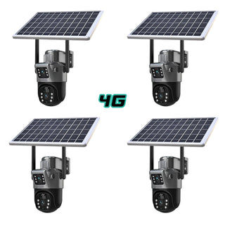 Set 4 Camere Video Supraveghere 4K - Wifi sau 4G, 2 Lentile, Panou Solar, 360° Trendysale.ro