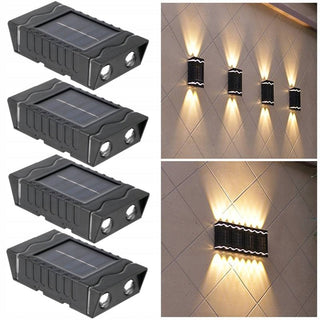 Set 4 Lămpi Solare Decorativă, Iluminat Bidirecțional pentru Perete, Gard sau Grădină Trendysale.ro