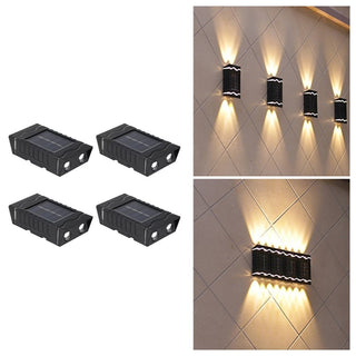 Set 4 Lămpi Solare Decorativă, Iluminat Bidirecțional pentru Perete, Gard sau Grădină Trendysale.ro