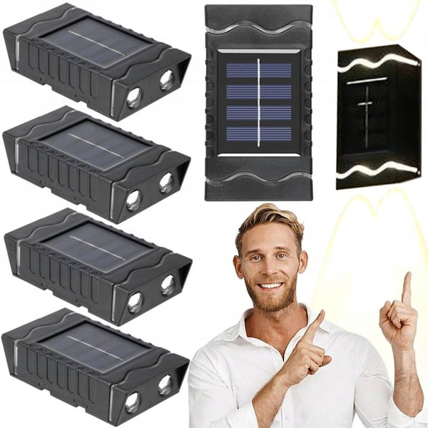 Set 4 Lămpi Solare Decorativă, Iluminat Bidirecțional pentru Perete, Gard sau Grădină Trendysale.ro
