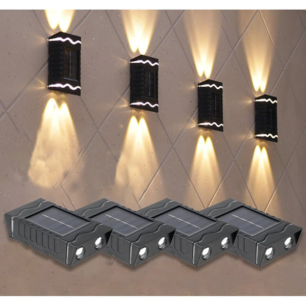 Set 4 Lămpi Solare Decorativă, Iluminat Bidirecțional pentru Perete, Gard sau Grădină Trendysale.ro