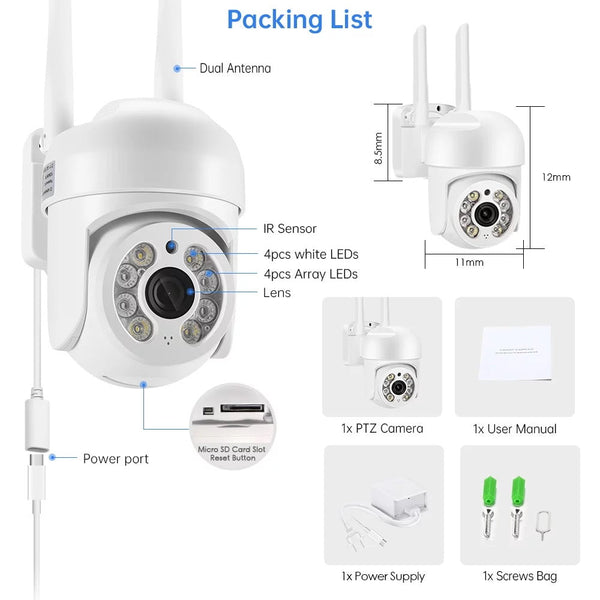 Set 4 X Camere de supraveghere, Smart IP, 2 MP + 4 carduri de memorie Trendysale.ro
