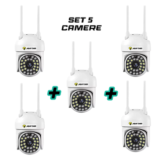 Set 5 Camere Supraveghere IP 360 WiFi, JT-8161QJ, Vizualizare Live Telefon, Viziune Nocturna Trendysale.ro