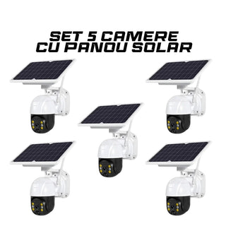 Set 5 Camere de supraveghere exterior 4G 1080HD, IP60, panou solar, vedere nocturna Trendysale.ro