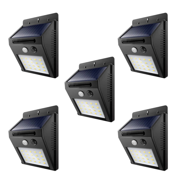 Set 5 Lampi Solare 30 LED cu Senzor de Miscare si Iluminare Trendysale.ro